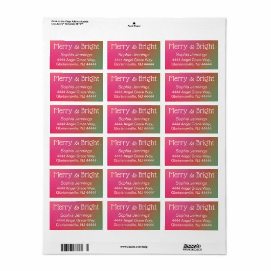 差出人住所ラベル ラベル (フルシート)