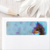 差出人住所ラベル – レッドドーバーマンウォーターカラー ラベル (インサイチュ)