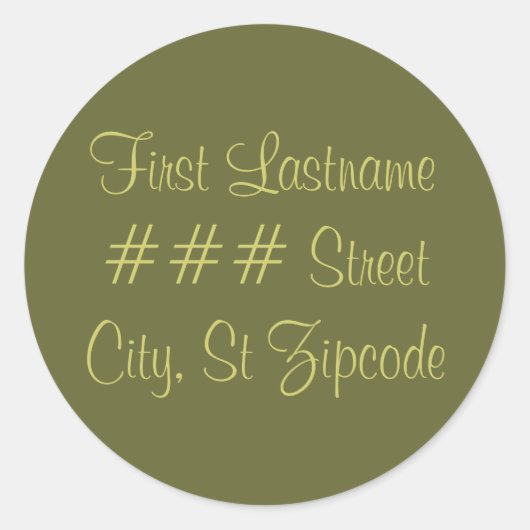 差出人住所ラベル-個人化して下さい ラウンドシール (正面)