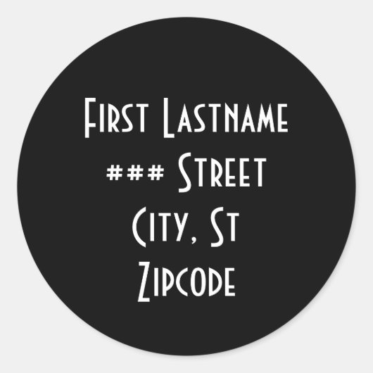 差出人住所ラベル – 個人情報のパーソナライズ ラウンドシール (正面)