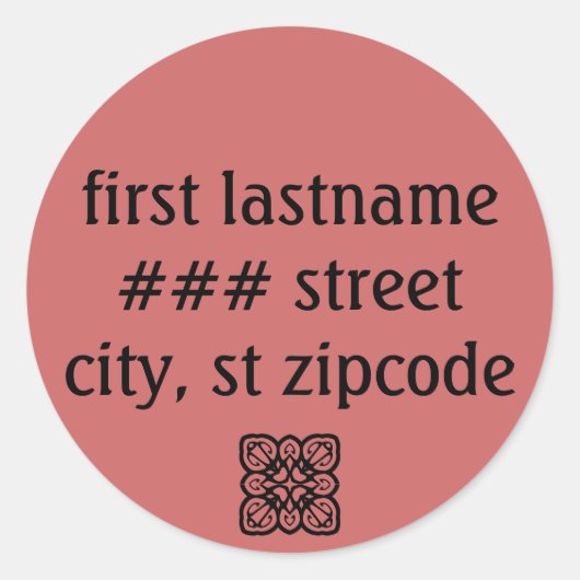 差出人住所ラベル – 個人情報のパーソナライズ ラウンドシール (正面)