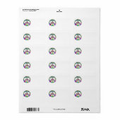 差出人住所ラベル – 平和と愛 ラベル (フルシート)