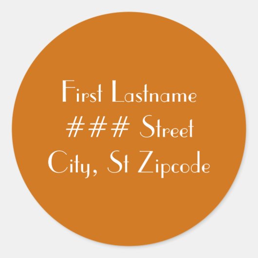 差出人住所ラベル-情報を個人化して下さい ラウンドシール (正面)