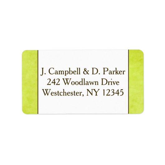 差出人住所ラベル |梨の緑と茶色 ラベル (正面)