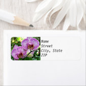 差出人住所ラベル – 紫の斑点のある蘭。 ラベル (インサイチュ)