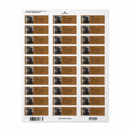 差出人住所ラベル- Chocolate Lab ラベル (フルシート)