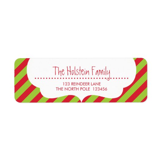 差出人住所ラベル:: cupid's bow bright ストライプ ラベル (正面)