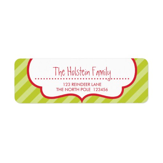 差出人住所ラベル:: cupid's bow bright ストライプ ラベル (正面)