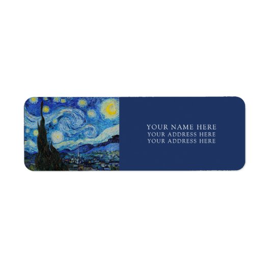 差出人住所ラベル: VANゴッホ: "星空の夜" ラベル (正面)
