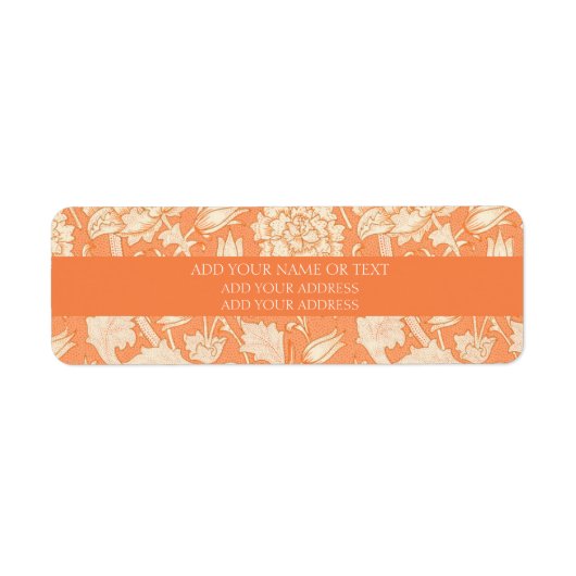 差出人住所ラベル: WILLIAM MORRIS POMEGRANATE ラベル (正面)