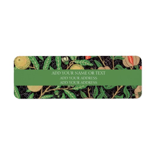 差出人住所ラベル: WILLIAM MORRIS POMEGRANATE ラベル (正面)