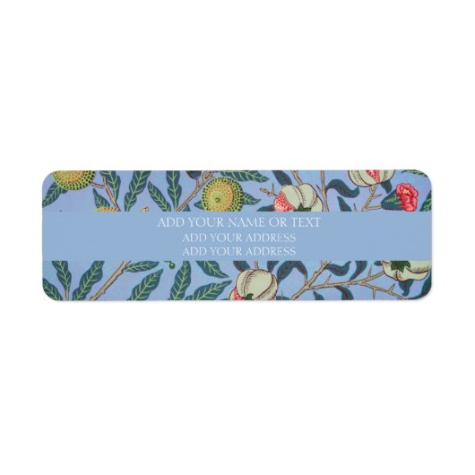 差出人住所ラベル: WILLIAM MORRIS POMEGRANATE ラベル (正面)