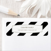 差出人住所ワイドストライプパターン白黒 ラベル (インサイチュ)