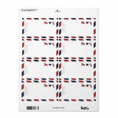 差出人住所付き航空便ラベル ラベル (フルシート)