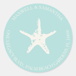 差出人住所封筒用シールシールビーチ結婚式 ラウンドシール