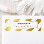 差出人住所幅ストライプ金ゴールド光沢 ラベル (インサイチュ)