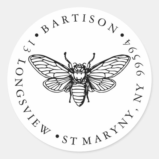 差出人住所手作りラブカンパニー名bee ラウンドシール (正面)