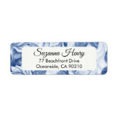 差出人住所手書きエレガントの青バラ(_L) ラベル (正面)
