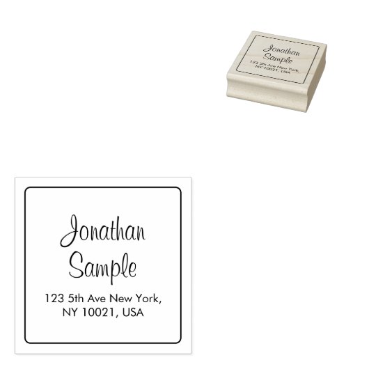 差出人住所手書きスクリプトカスタムテンプレート ラバースタンプ (押印)