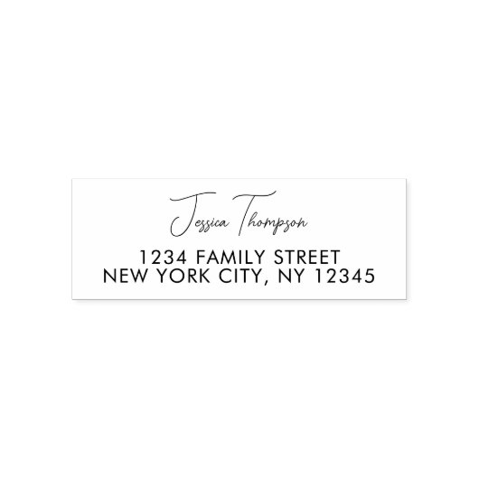 差出人住所手書きスクリプトタイポグラフィ セルフインキングスタンプ (デザイン)