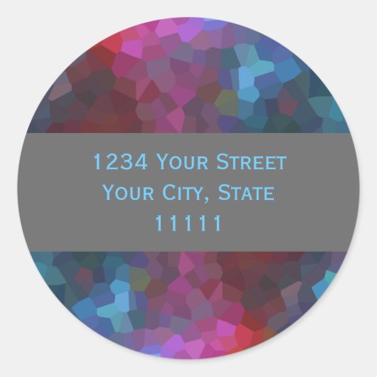 差出人住所抽象デザイン ラウンドシール (正面)
