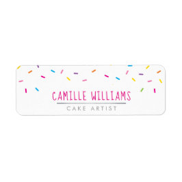 差出人住所散布カラフルモダンパーティーおもしろい ラベル