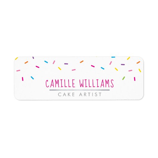 差出人住所散布カラフルモダンパーティーおもしろい ラベル (正面)