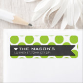 差出人住所水玉模様ライム黒板フラグ ラベル (インサイチュ)