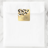 差出人住所白黒スターオブデイヴィッド金ゴールド スクエアシール (バッグ)