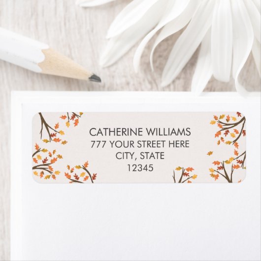 差出人住所紅葉秋ブランチ ラベル (インサイチュ)