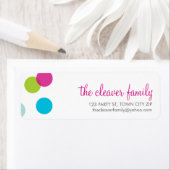 差出人住所紙吹雪大規模水玉模様カラフル ラベル (インサイチュ)