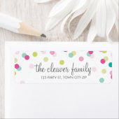 差出人住所紙吹雪水玉模様カラフルおもしろい ラベル (インサイチュ)