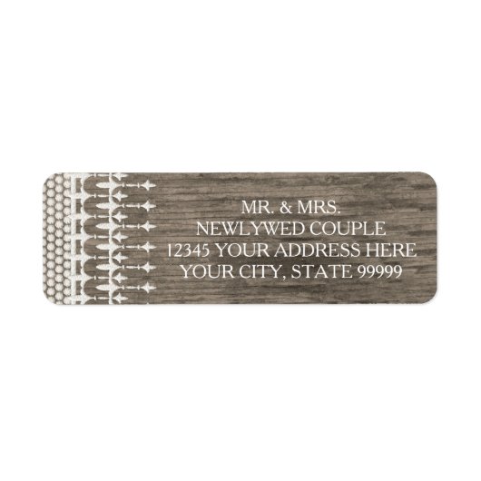 差出人住所素朴ヴィンテージレース風化板 ラベル (正面)