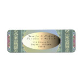 差出人住所結婚カップルのワイルドフラワーラベル ラベル (正面)