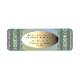 差出人住所結婚カップルのワイルドフラワーラベル ラベル