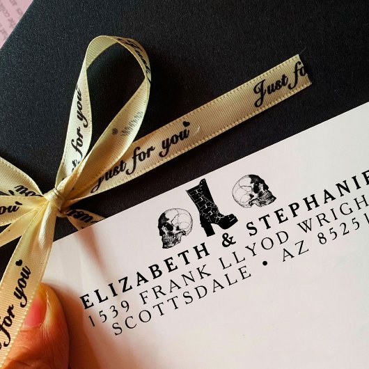 差出人住所結婚ゴシックの美カスタム術 セルフインキングスタンプ