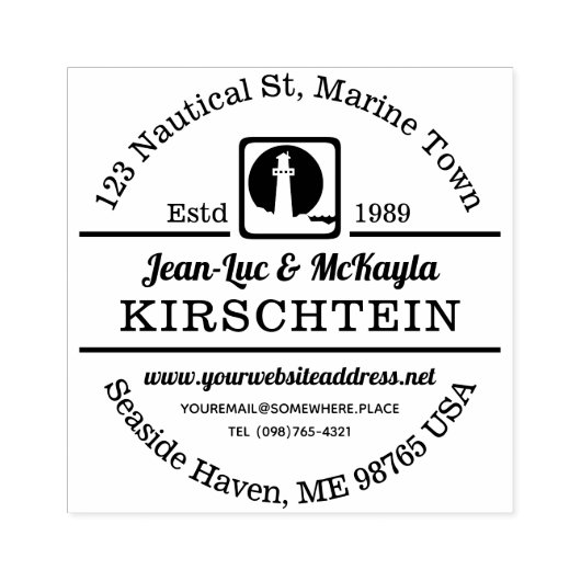 差出人住所航海のライトハウスシーサイドオセアニック ラバースタンプ (インプリント)