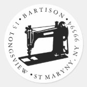 差出人住所裁縫手作り会社名 ラウンドシール (正面)