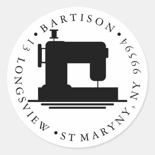 差出人住所裁縫手作り会社名Clasi ラウンドシール (正面)