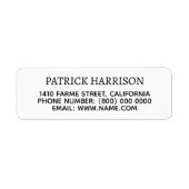 差出人住所連絡情報（ホワイト） ラベル (正面)