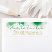 差出人住所金ゴールド明るいケリーグリーン水色 ラベル (インサイチュ)