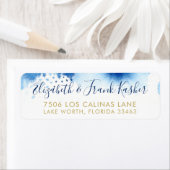 差出人住所金ゴールド頭が切れるブルーの水色 ラベル (インサイチュ)