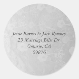 差出人住所銀色フローラシール ラウンドシール