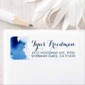 差出人住所頭が切れるダークブルーの水色 ラベル (インサイチュ)