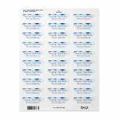 差出人住所頭が切れるネイビーブルー水彩色 ラベル (フルシート)