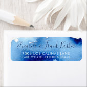 差出人住所頭が切れるブルーの水色 ラベル (インサイチュ)