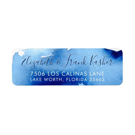 差出人住所頭が切れるブルーの水色 ラベル (正面)
