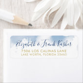 差出人住所頭が切れる金ゴールド淡い色のブルーの水色 ラベル (インサイチュ)