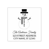 差出人住所 | クリスマス雪だるま パーソナライズされた ラバースタンプ (インプリント)