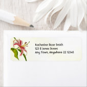 差出人住所：スターガーザーリリー花の写真 ラベル (インサイチュ)